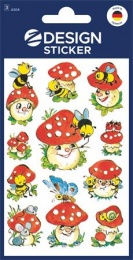 Matrica, papír, 3 ív, 76x120 mm, AVERY ZWECKFORM, &quot;Z-Design No.4304&quot;, gombák