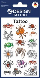 Matrica, tetoválás, 1 ív, 76x120 mm, AVERY ZWECKFORM, &quot;Z-Design No.56693&quot;, pókok