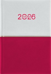 Naptár, tervező, A5, napi, DAYLINER "Contrast", fehér-piros